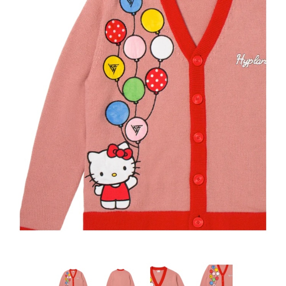 SOLD HELLO KITTY BALLOONS KNIT CARDIGAN (PINK) - Picture 3 of 16